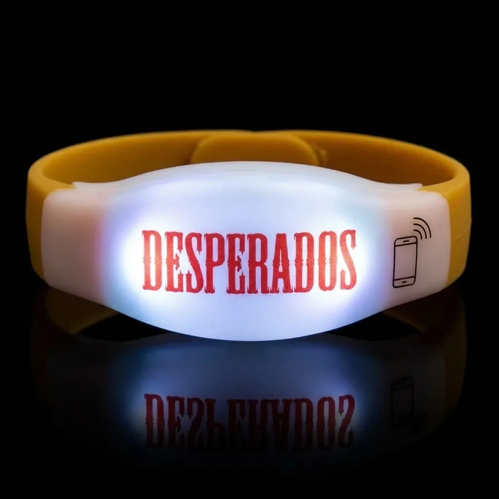 Bracelet LED lumineux avec marquage Desperados et pictogramme NFC