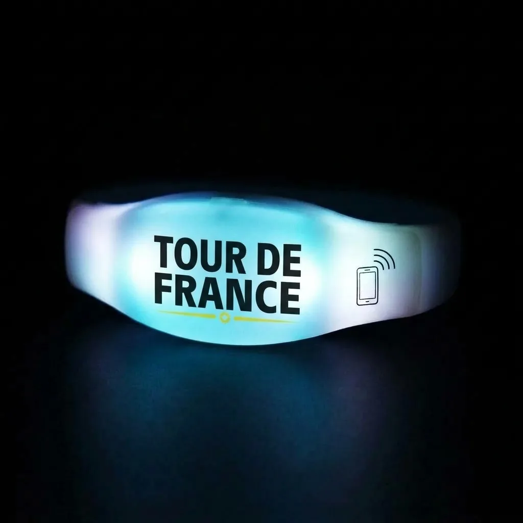 Bracelet LED lumineux avec marquage Tour de France et pictogramme NFC
