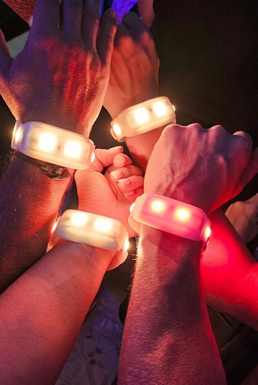 Bracelets allumés entre amis