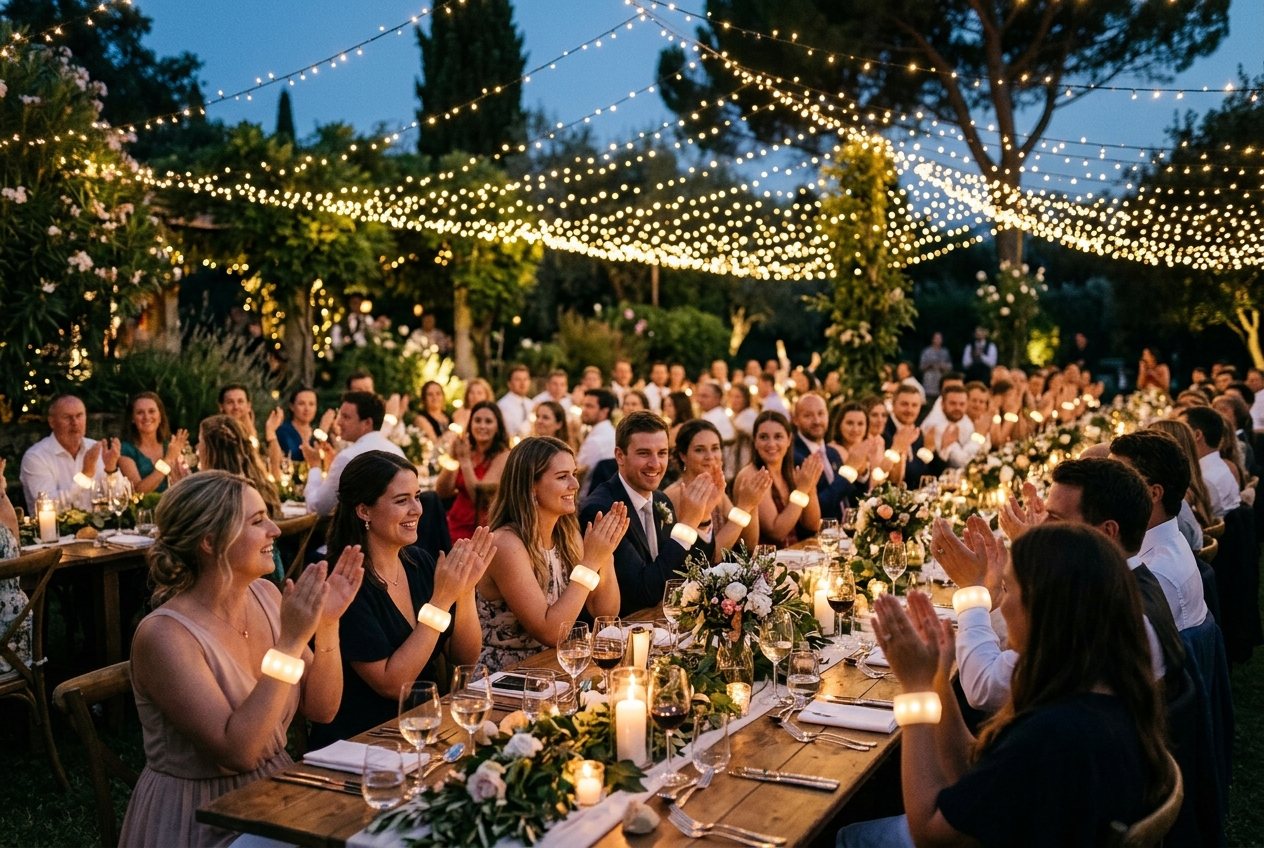 Dîner sous les guirlandes